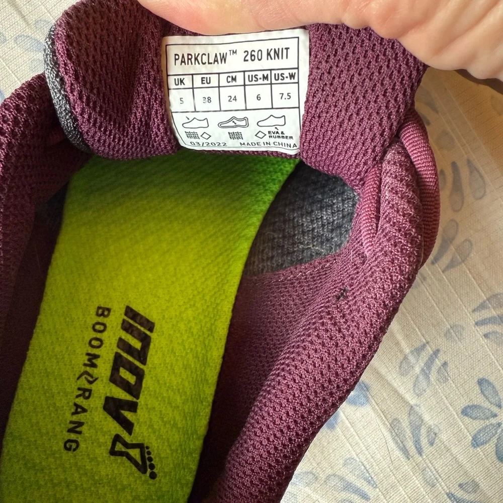 Inov-8 Parkclaw 260 Gray and Purple Athletic Shoes with Mesh Upper - Picture 6 of 6
